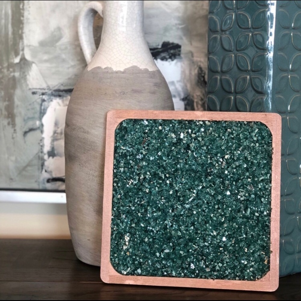 Turquoise glass charger plate